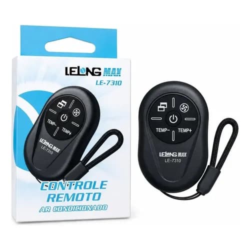 Mini Controle Remoto Universal Lelong LE-7310 para Ar Condicionado Preto